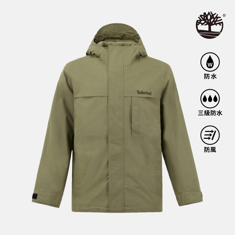 Timberland 男款灰綠色Benton防水3合1外套|A696H590