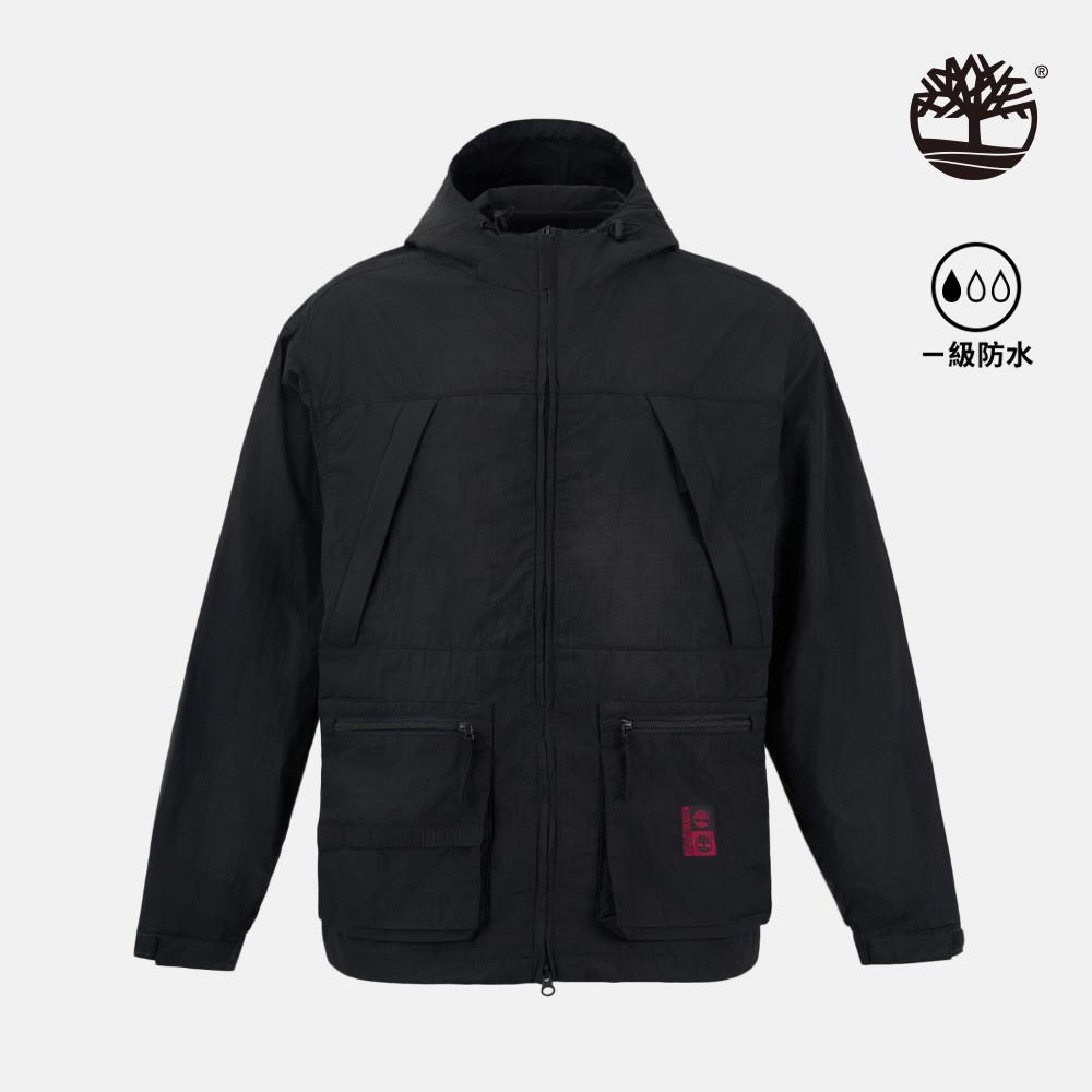 Timberland 中性黑色防潑水尼龍外套|A668U001