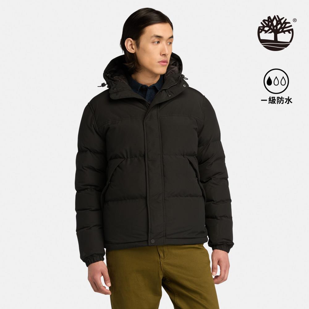 Timberland 男款黑色防潑水保暖連帽外套|A44YZ001