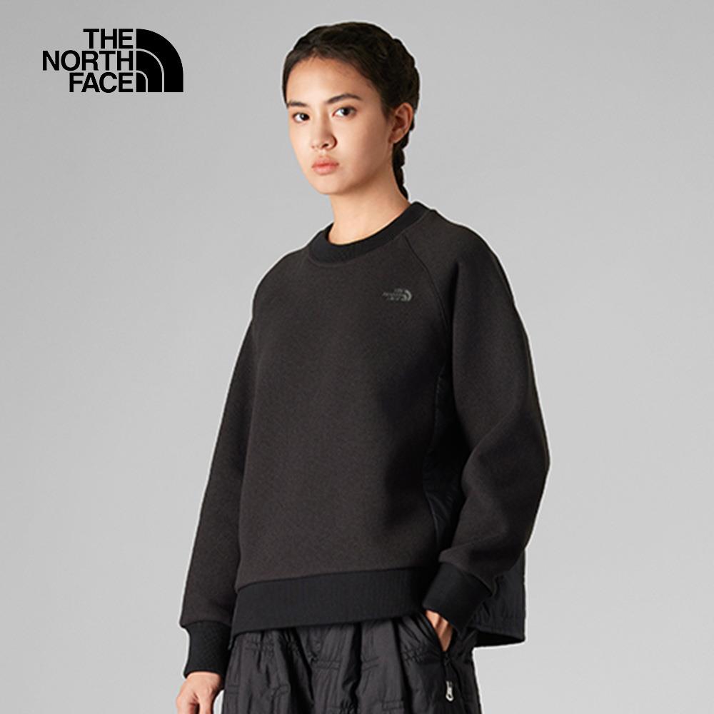 The North Face北面UE女款黑色舒適保暖長袖大學T｜8AGGJK3