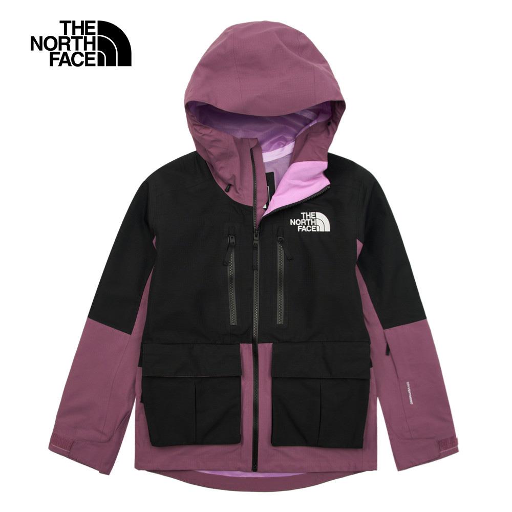 The North Face北面女款紫色DryVent防水透氣連帽衝鋒衣｜87XD44O