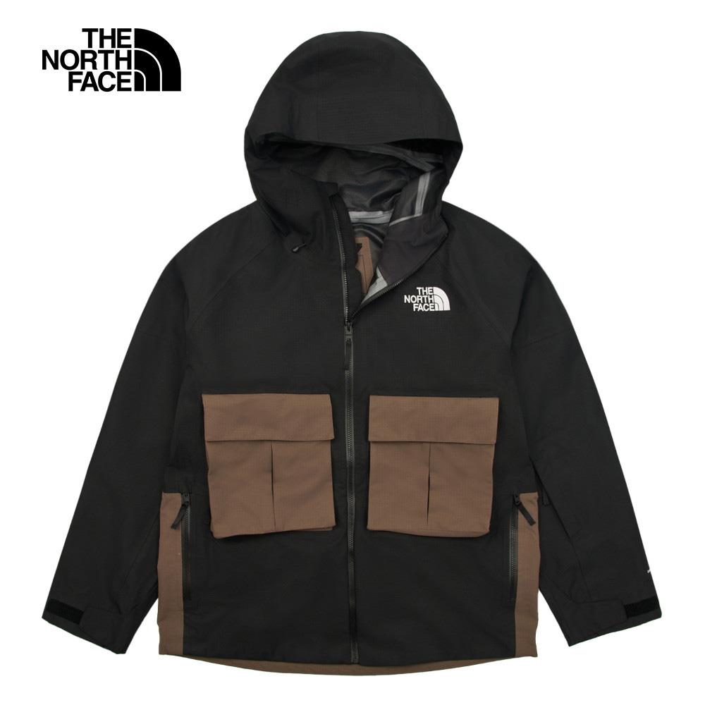 The North Face北面男款黑色DryVent防水透氣連帽衝鋒衣｜87YF4XO