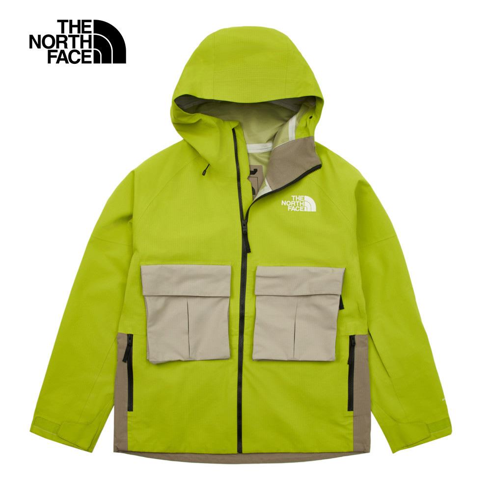 The North Face北面男款綠色DryVent防水透氣連帽衝鋒衣｜87YF5KI