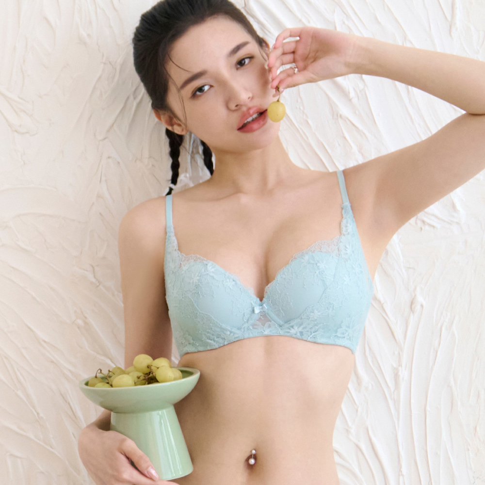 內衣【海棠精靈】雙蕾絲軟鋼圈內衣​(綠仙子)