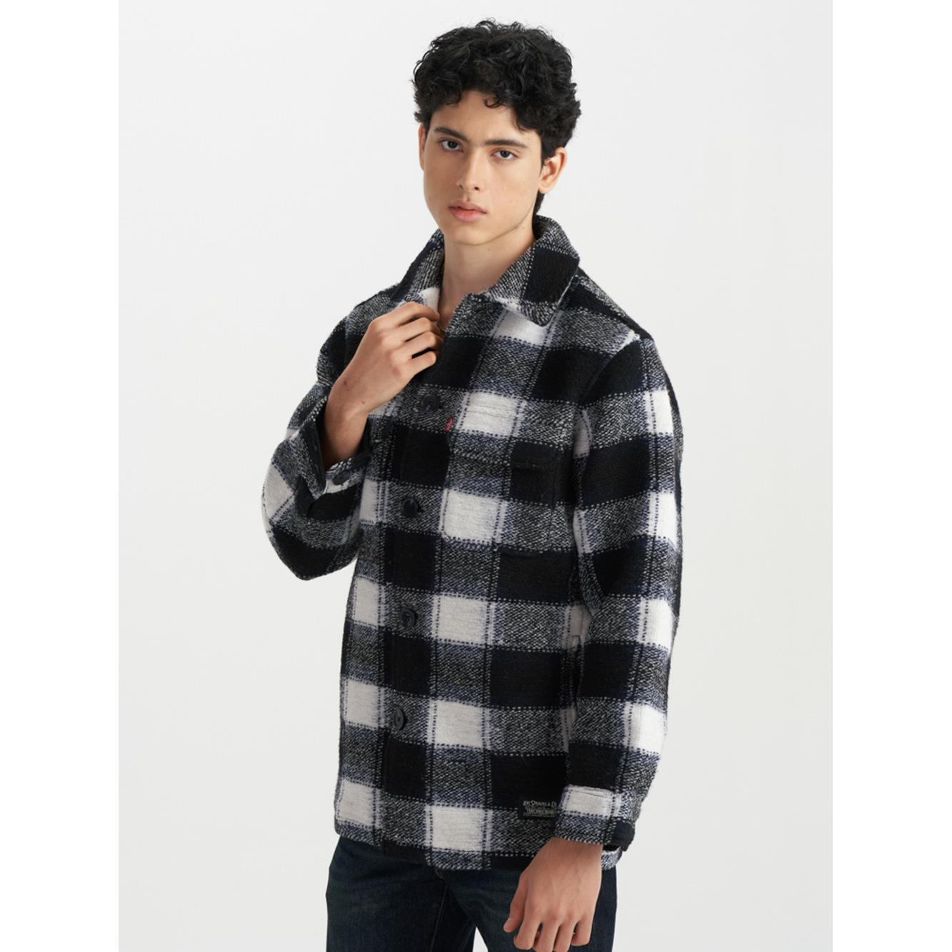 Levi’s® 男款 外套 灰藍格紋 襯衫外套  熱賣單品