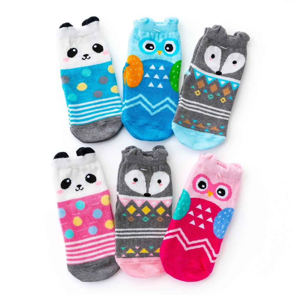 【Nikokids】台灣製/立體耳朵可愛止滑童襪_13-15公分(1-3歲) 【3入組】顏色隨機分男女sk0506