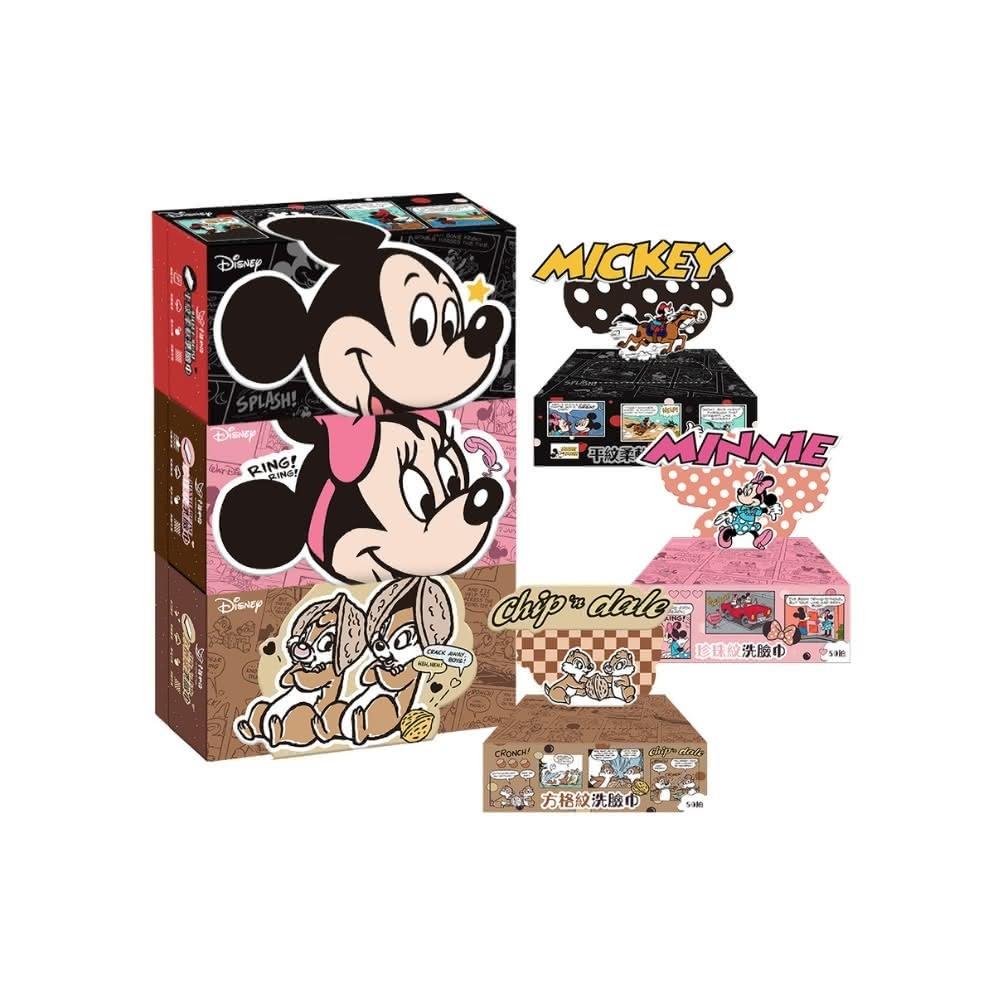 幸福物語 迪士尼Disney洗臉巾50抽/盒(米奇/米妮/奇奇蒂蒂三款選一 乾濕兩用)