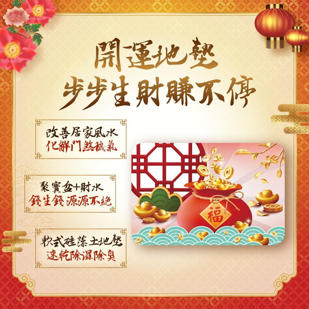 聚富招財硅藻土地墊  (錢幣/元寶/聚寶盆/居家風水/招財)