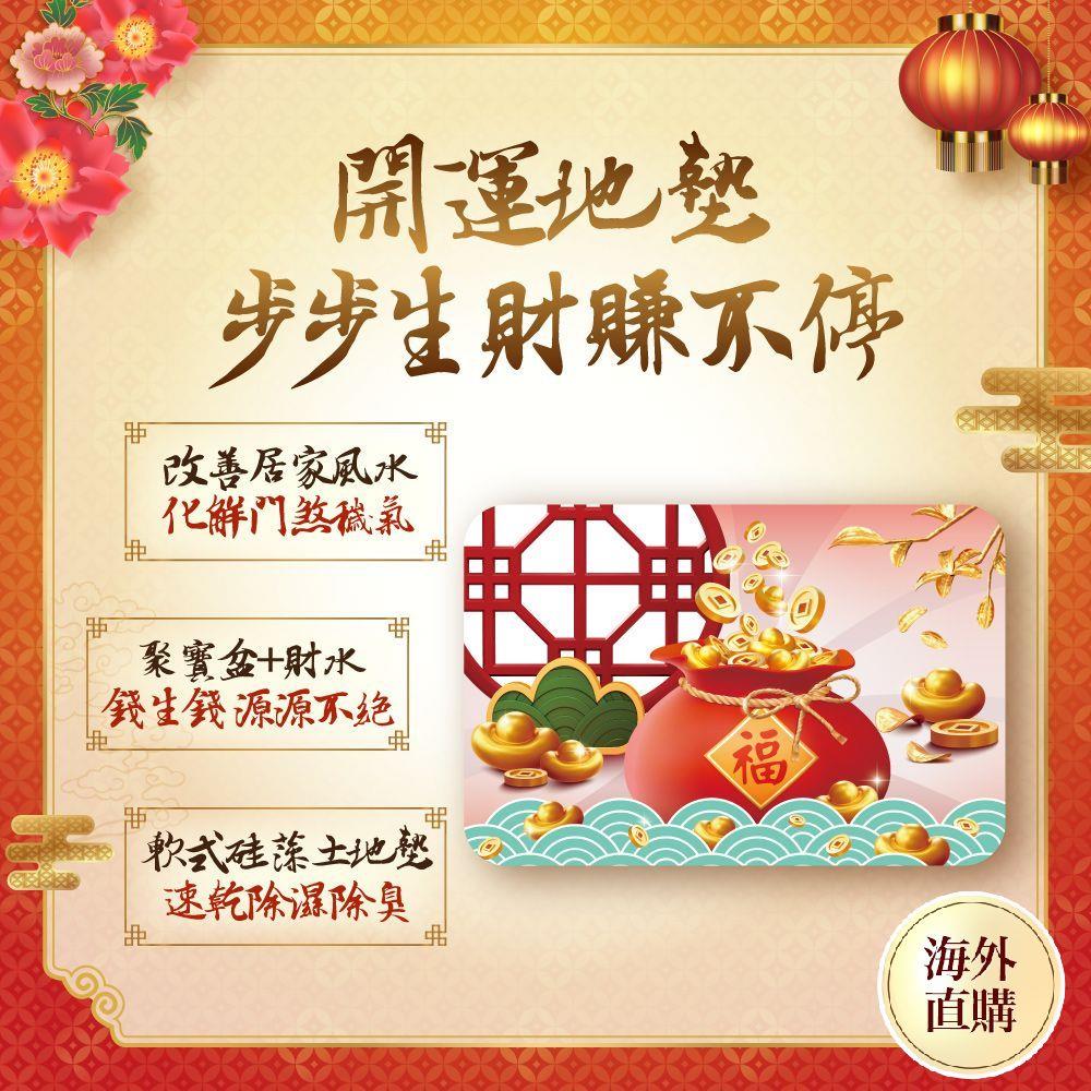 聚富招財硅藻土地墊(錢幣/元寶/聚寶盆/居家風水/招財)（限海外直購）Floor mat
