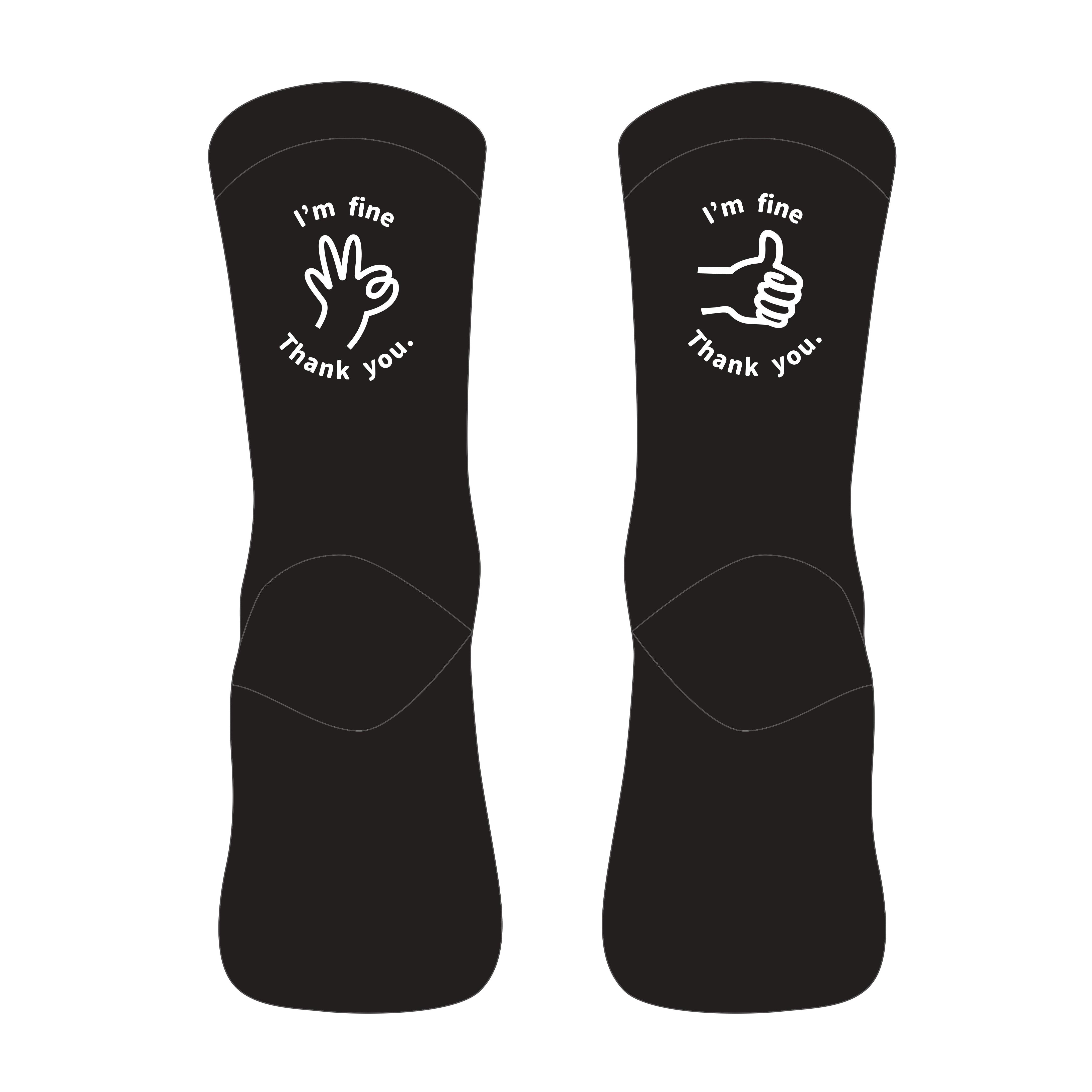 Antibacterial Socks 男仕抗菌自行車襪 (手勢黑)