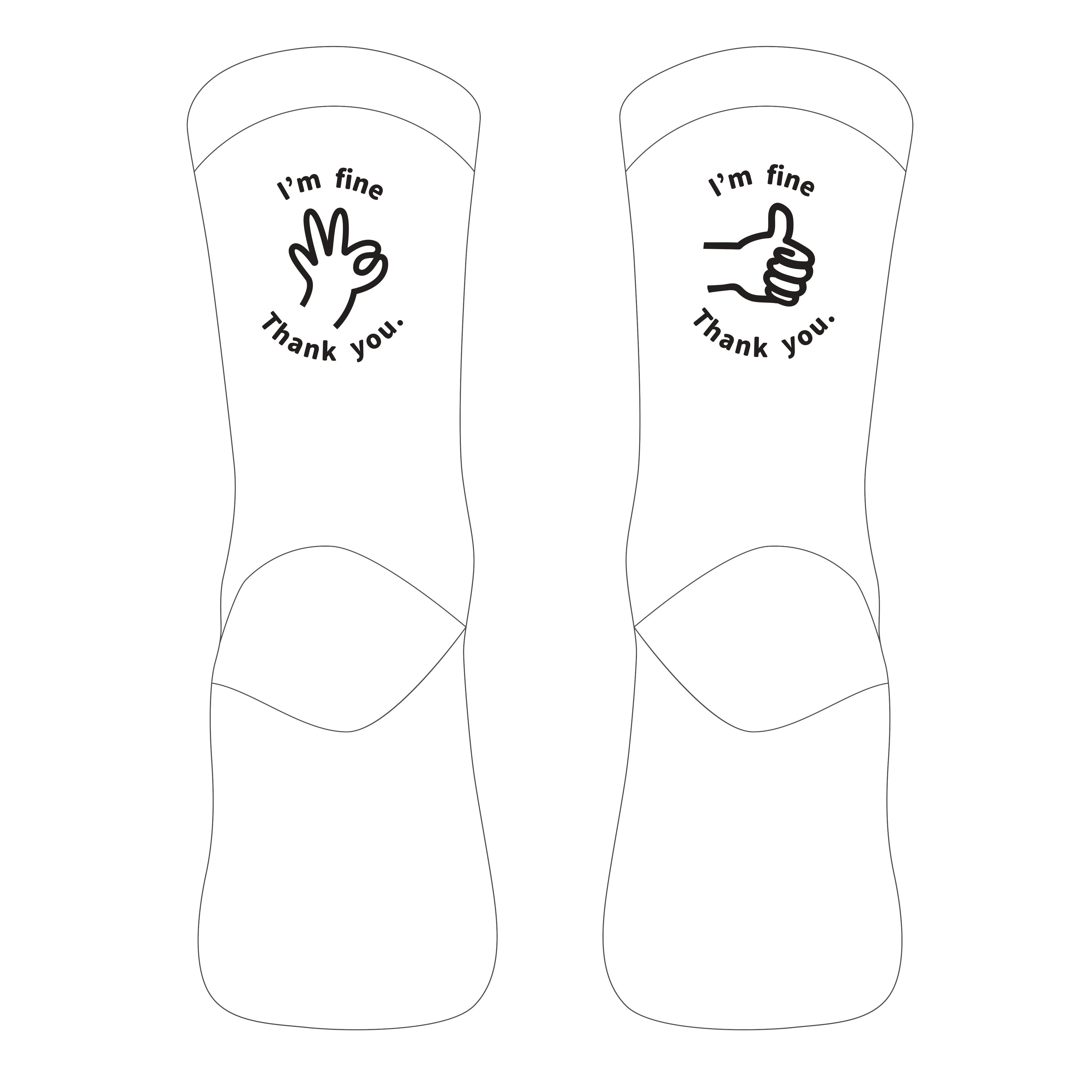 Antibacterial Socks 女仕抗菌自行車襪 (手勢白)