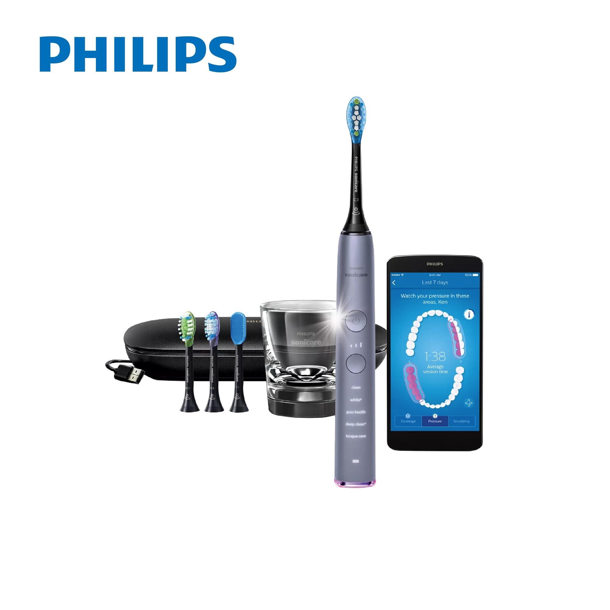 【PHILIPS】飛利浦鑽白極淨智能電動音波牙刷((HX9924/42)(絢光銀))