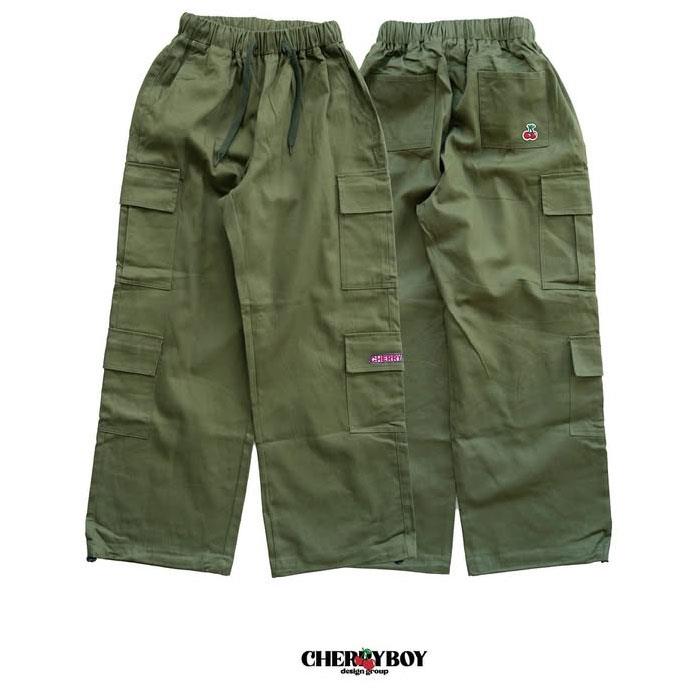 CHERRYBOY CB24026-GN WIDEFIT POCKET PANTS 多口袋 軍褲 (橄欖綠色)