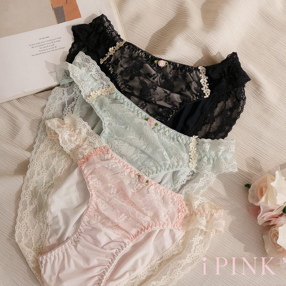 i PINK 蕾絲娃娃 舒適柔彈蕾絲內褲(3色/S-4L)