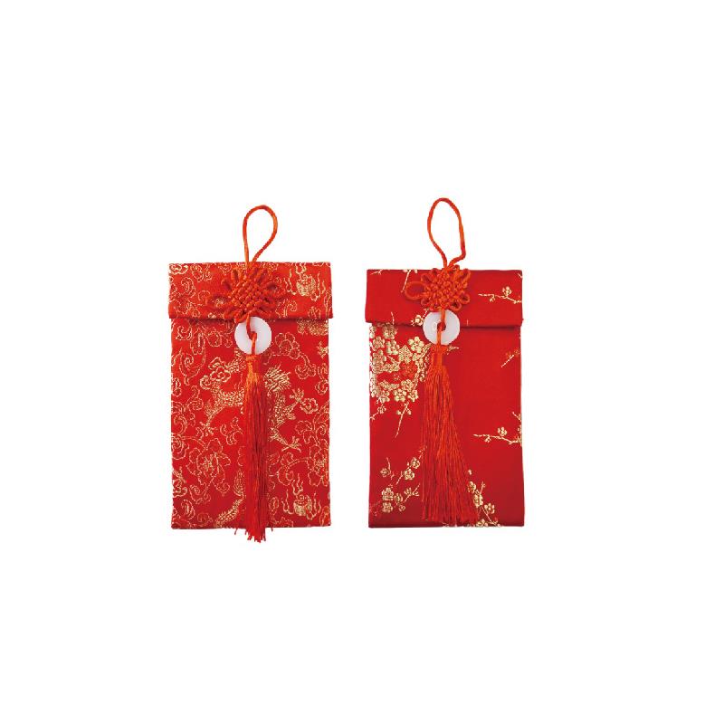 節慶系列 流蘇布紅包袋(直式)-圓滿/吉祥