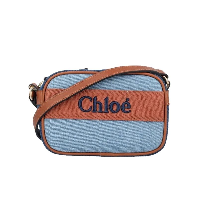 【Chloe 】牛仔藍經典品牌LOGO帆布相機(長２０ｃｍ×高１５ｃｍ×寬７ｃｍ)