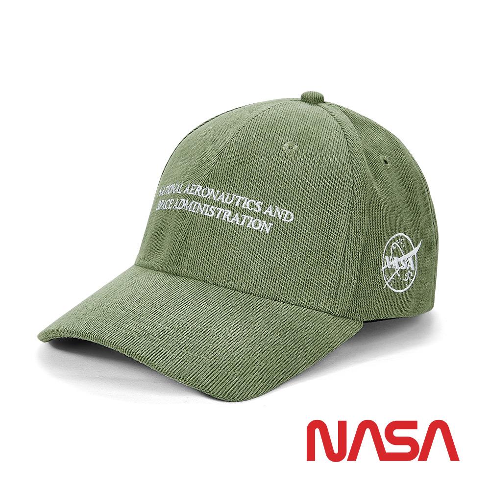 【NASA SPACE】美式復古燈芯絨棒球帽-墨綠(NA30006-15)