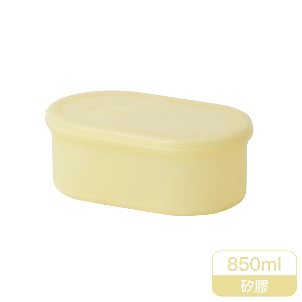 樂扣樂扣白金矽膠好食保鮮盒/二分隔/檸檬黃/850ml(LSC458YEL)