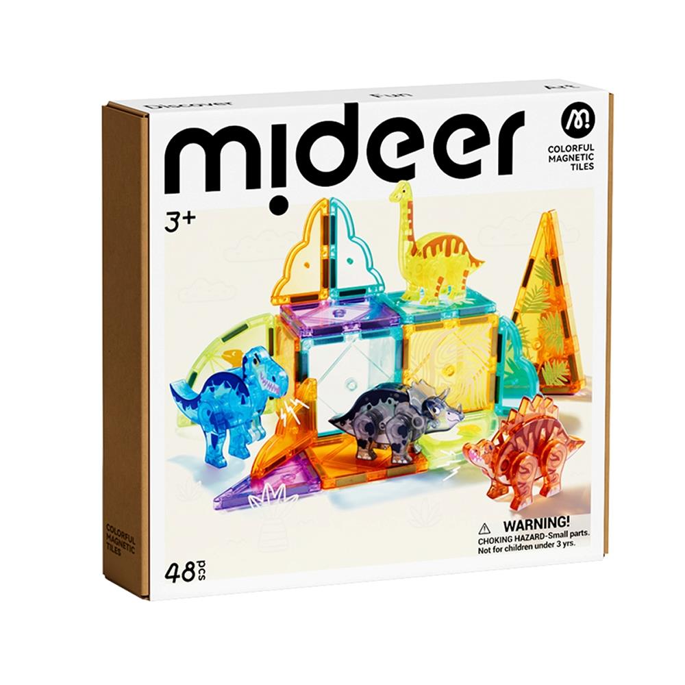 MiDeer 多彩透光磁力片-侏儸紀冒險(48pcs)
