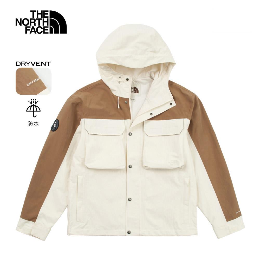 【新年款】The North Face北面男款米棕拼接DryVent防水透氣衝鋒衣｜8CAW95R