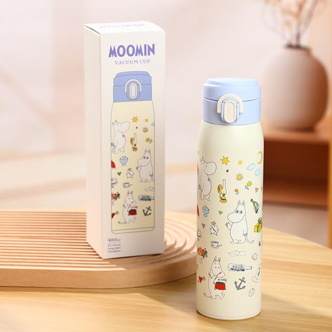 VIPO 嚕嚕米不鏽鋼保溫瓶- 快樂時光(紫) 480ml