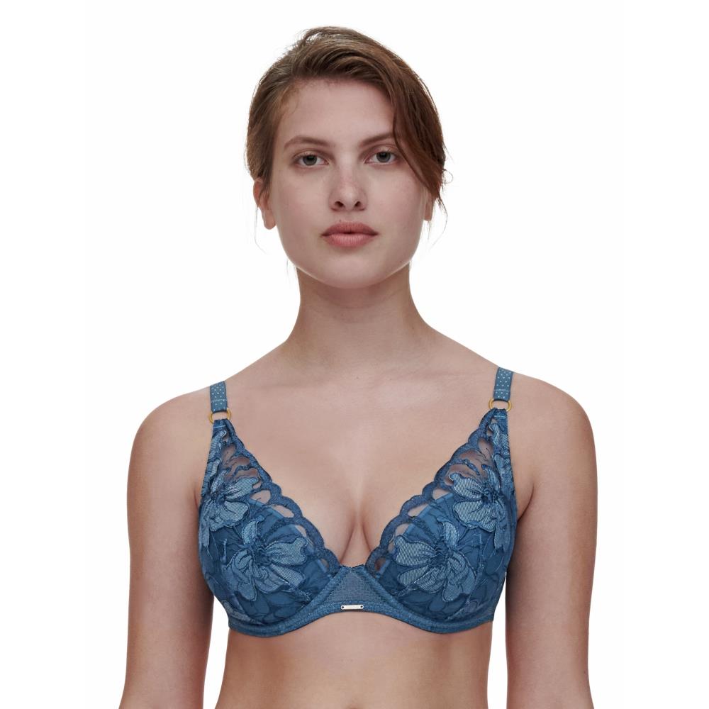 【Chantelle】集中托高內衣>BCD罩杯>油畫藍(12Q20_A54)【Fleurs Signature】