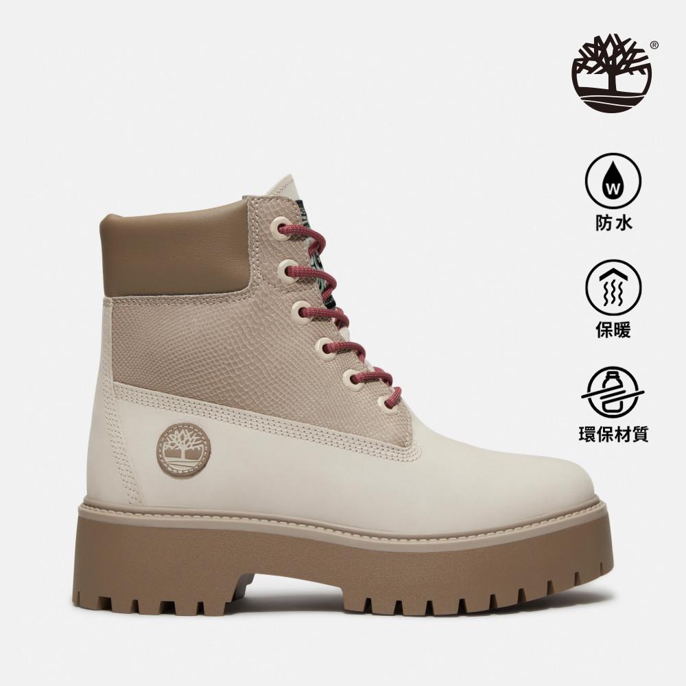 Timberland 女款白色新年特別款Stone Street 6吋厚底防水靴|A2H3CEM3