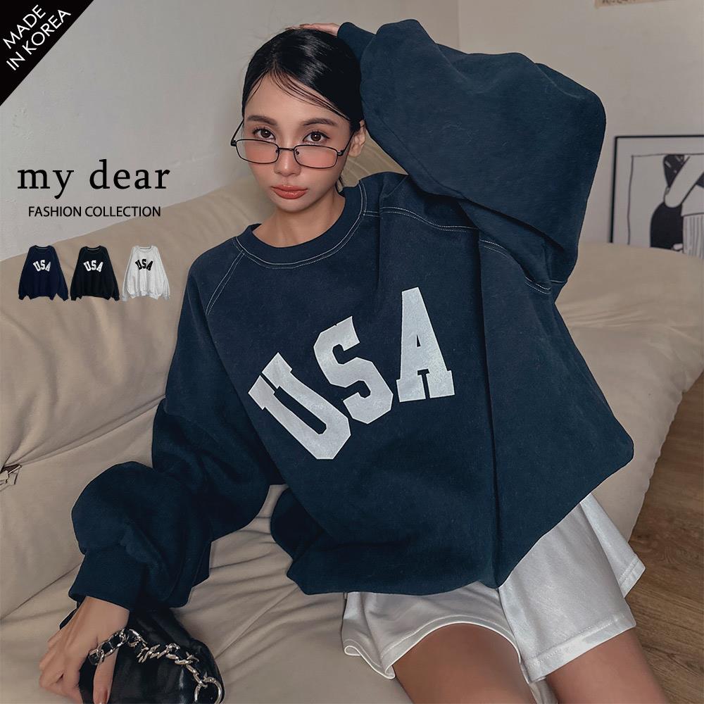 MD韓製79折/USA膠印內刷毛寬鬆大學TEE３色【A01240774】