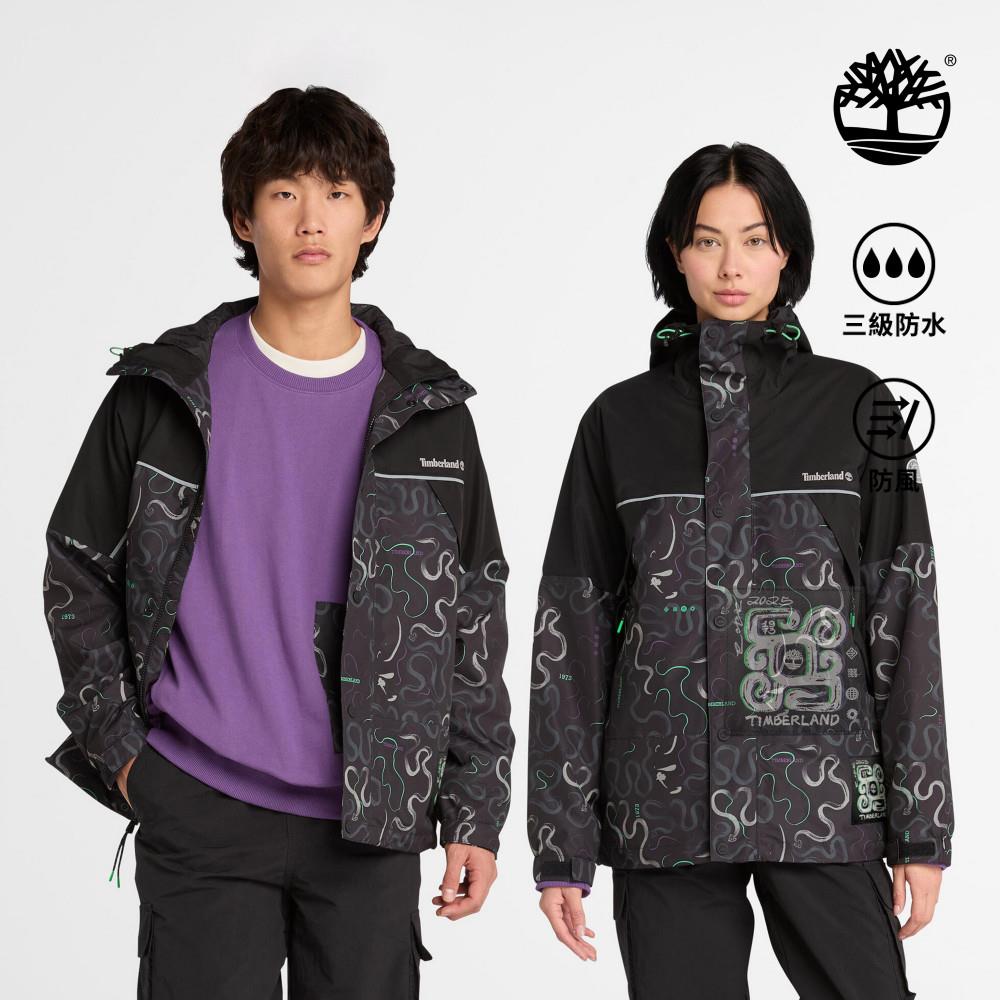 Timberland 中性黑色新年特別款AOP印花防水外套|A2KBSESY