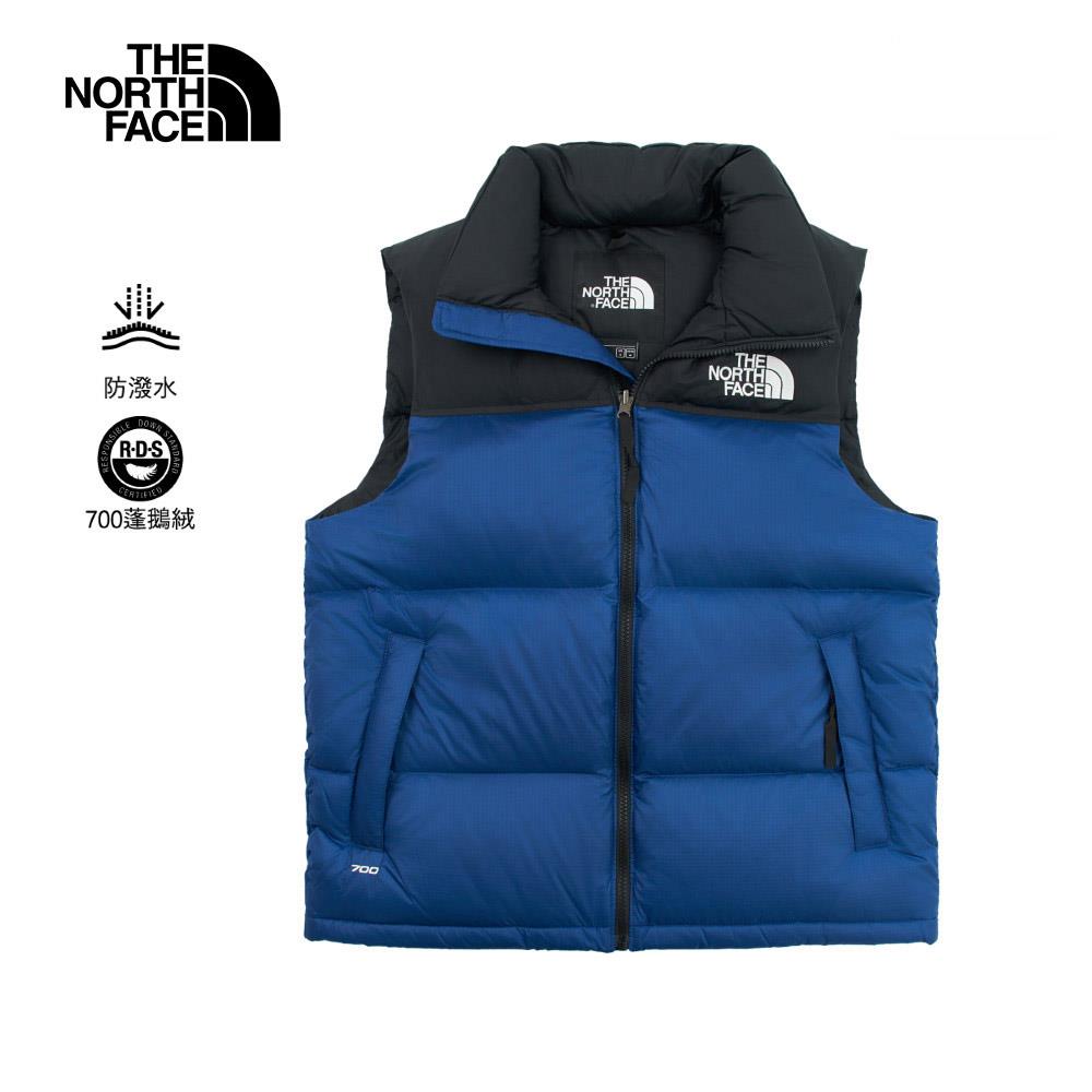 【經典1996】The North Face北面男款藍色DWR防潑水羽絨背心｜3JQQF1T