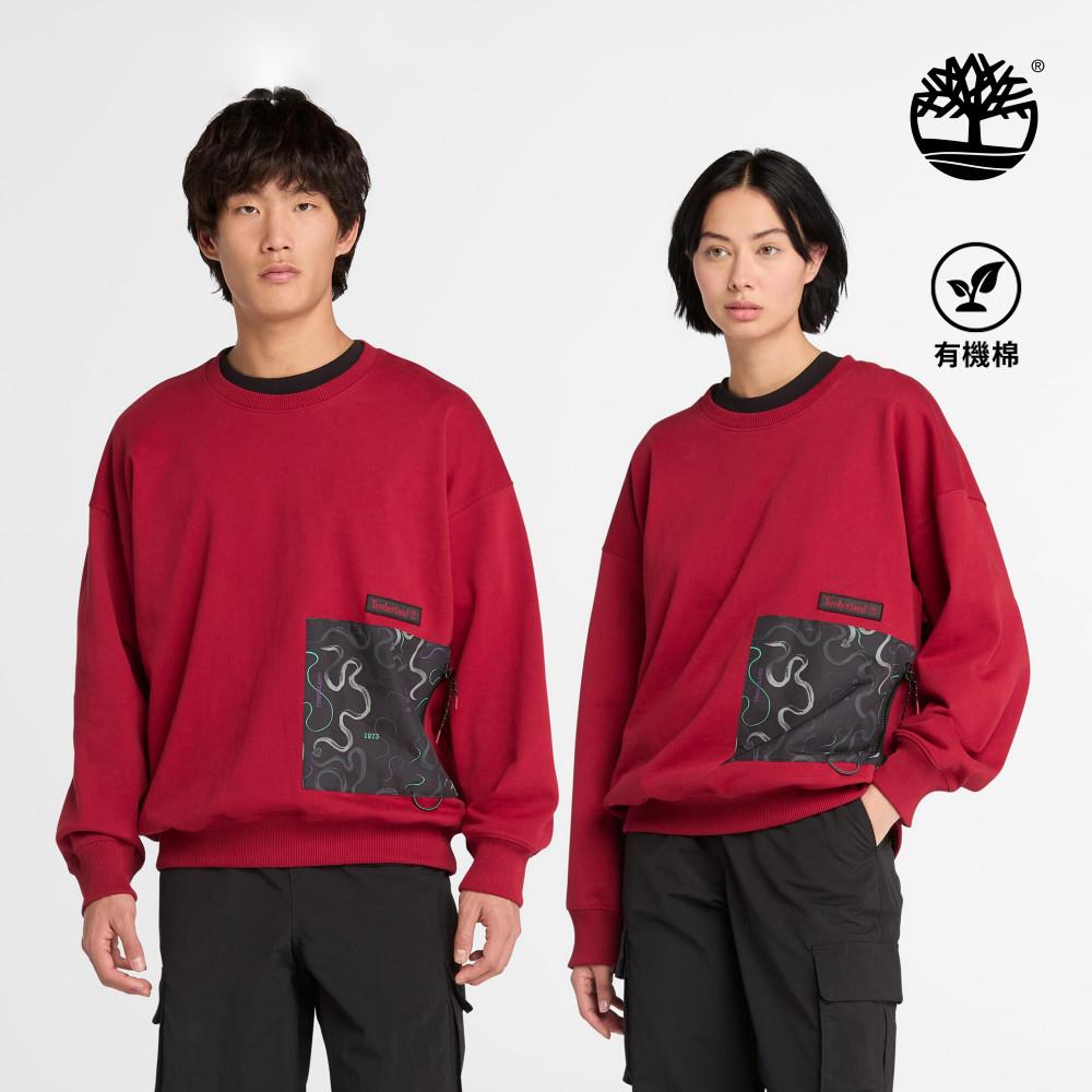 Timberland 中性紅色新年特別款圓領長袖上衣|A6C4C620