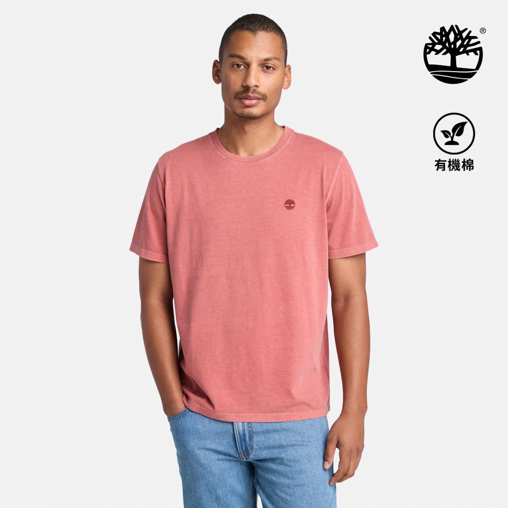 Timberland 男款暗紅色休閒短袖T恤|A69KQEOD