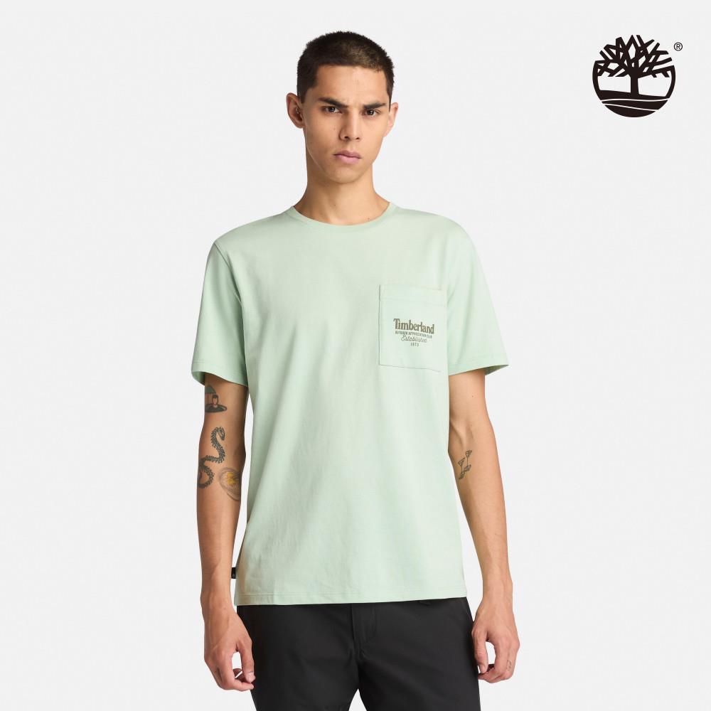 Timberland 男款薄荷綠休閒短袖T恤|A6B7MENE
