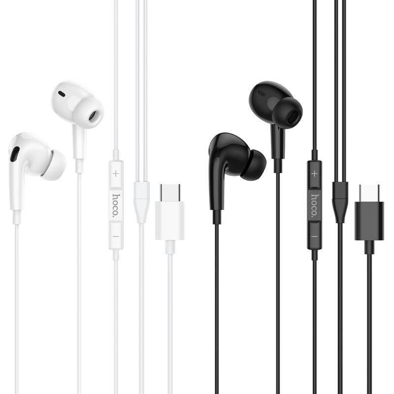 【hoco. 浩酷】M101 Pro Type-C 晶銳線控帶麥數字耳機(黑色/白色)