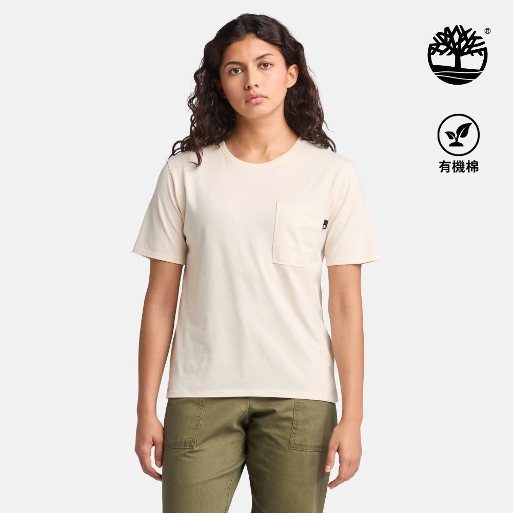 Timberland 女款灰白色口袋短袖T恤|A67XKCR3