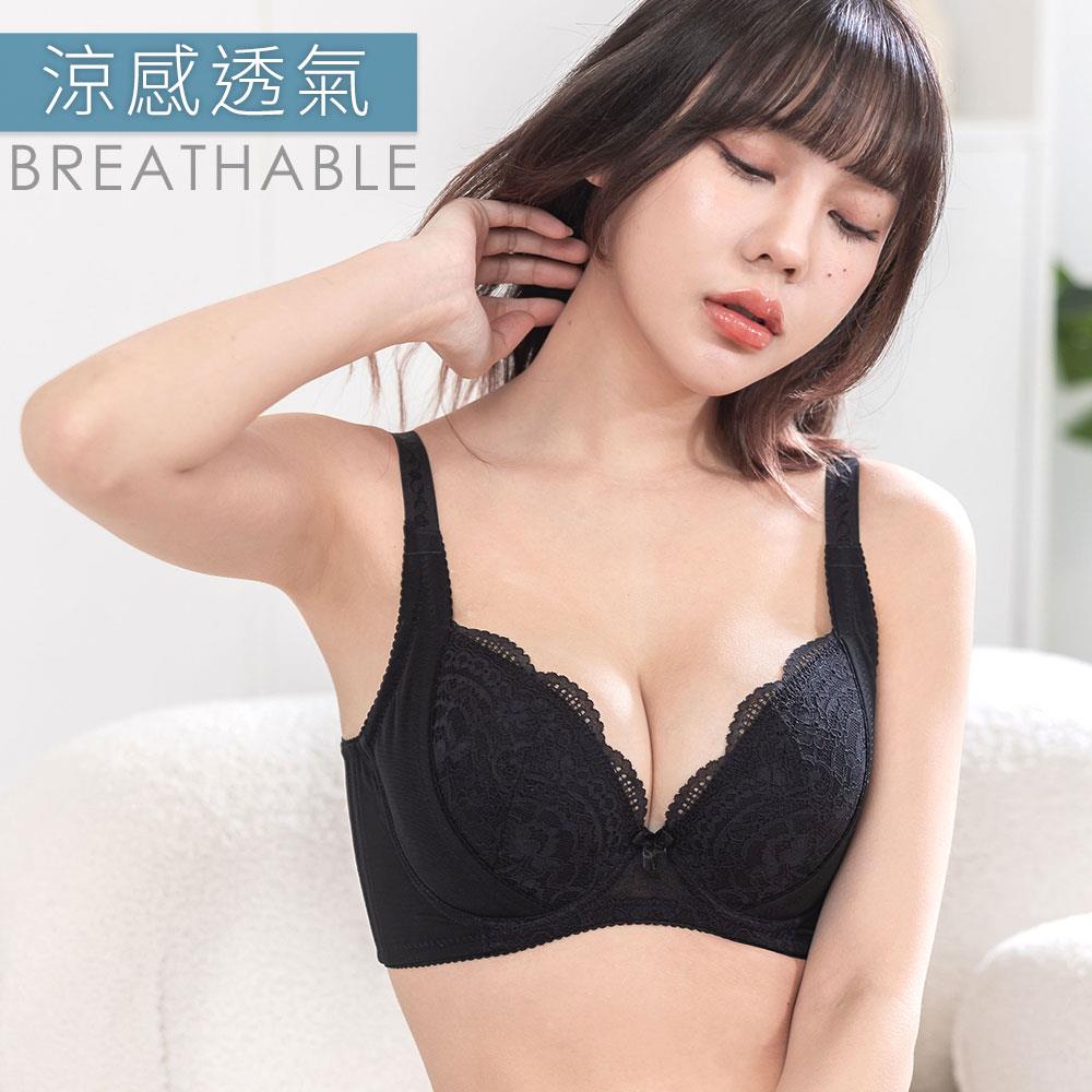 內衣 態度attitude 雙提托涼爽V胸款 C-F / 黑色