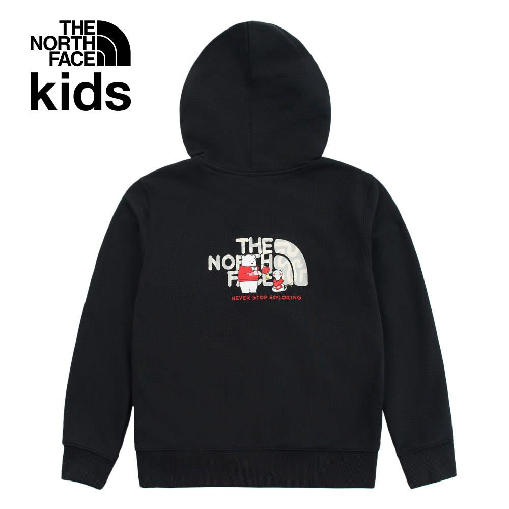 【新年款】The North Face北面兒童黑色趣味蛇年印花連帽外套｜8CFZJK3