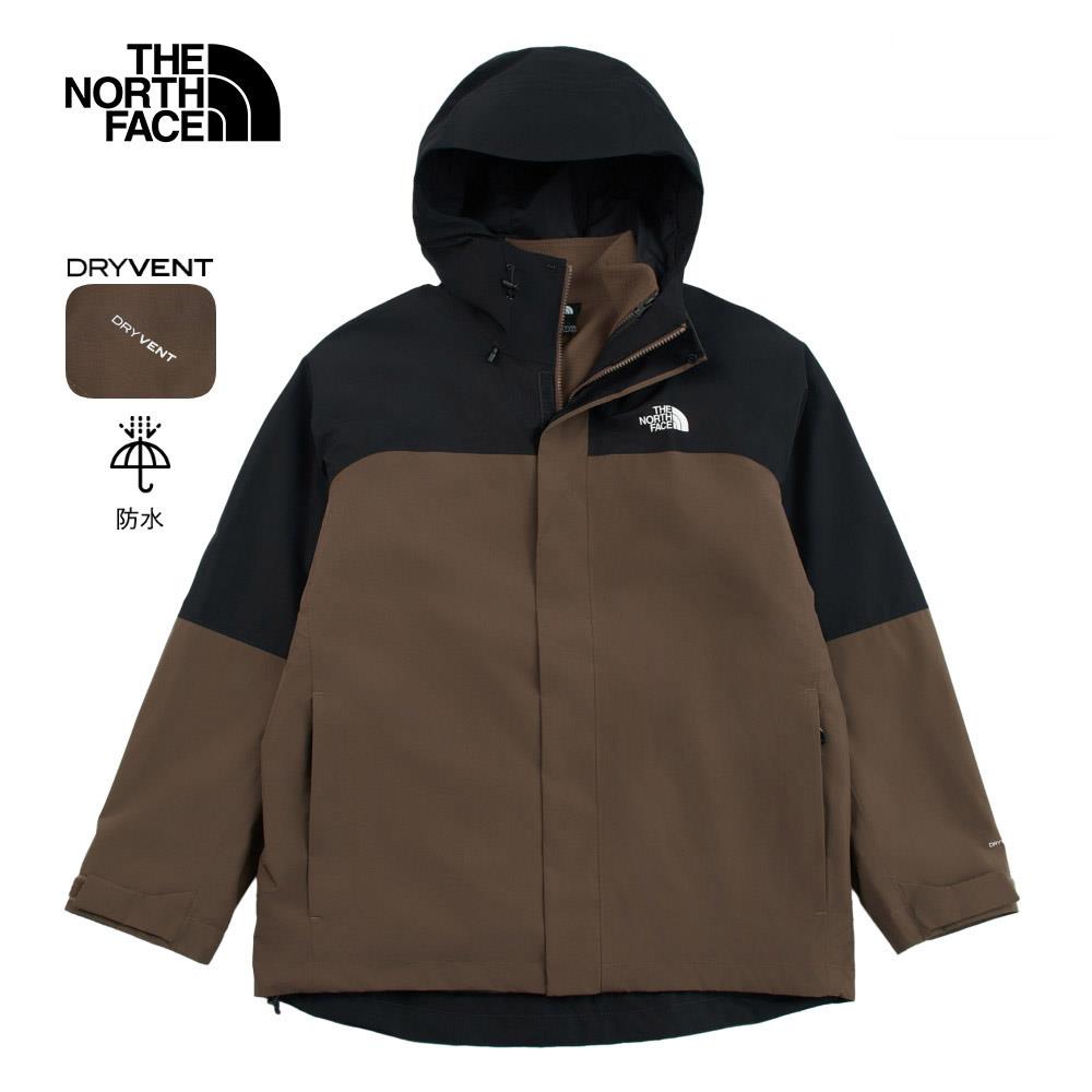 The North Face北面男款棕色DryVent防水透氣抓絨內裡連帽三合一外套|89ZP5EX