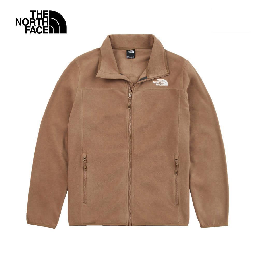 The North Face北面男款棕色立領抓絨外套｜8AYK6IH