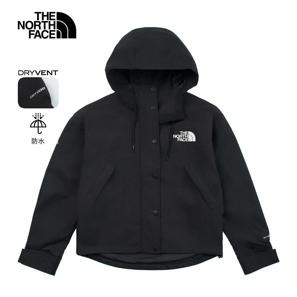 The North Face北面女款黑色DryVent防水透氣衝鋒衣｜8DGKJK3