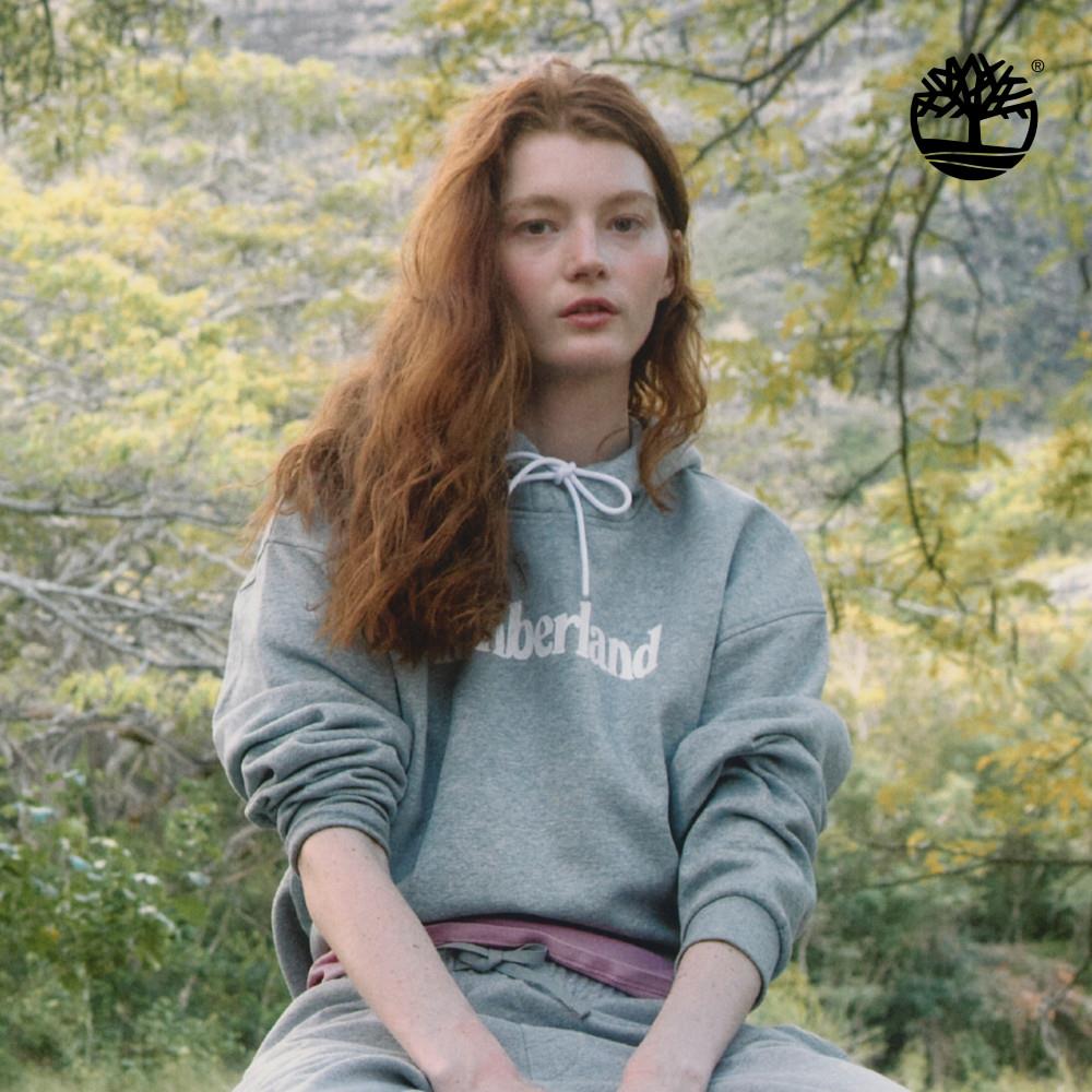 Timberland 女款灰色LOGO連帽上衣|A645Y052