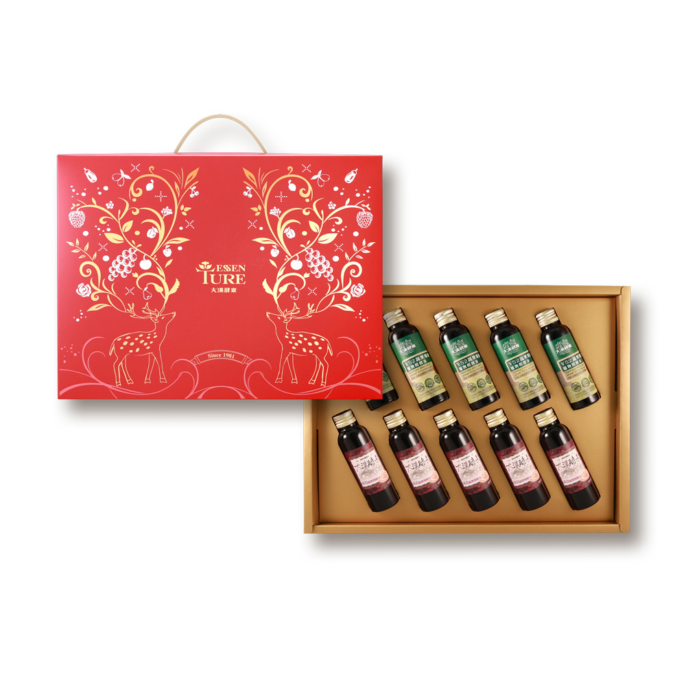 【大漢酵素】七福璀璨禮盒（雙酵蔬果酵素）(60ml*10瓶/盒)
