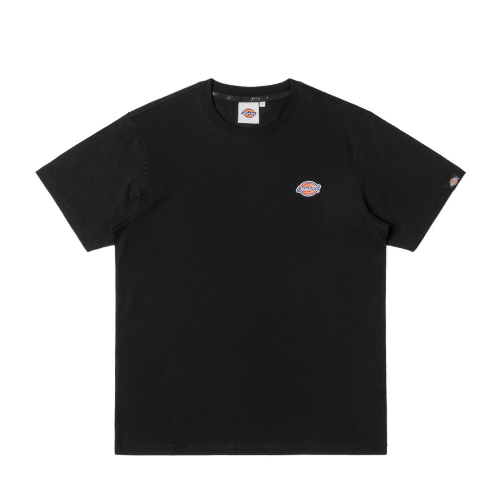Dickies男女款黑色純棉胸前品牌經典三色刺繡Logo短袖T恤|DK0A87FSBLK
