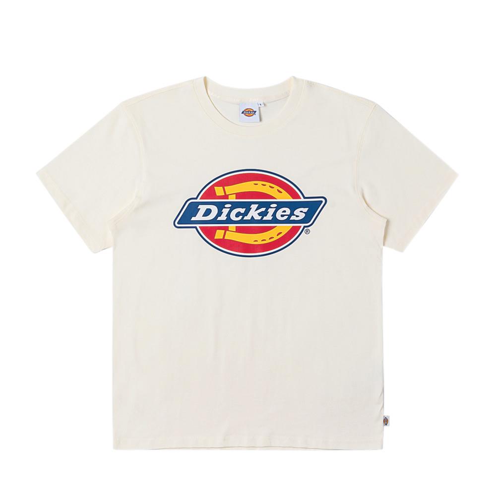 Dickies男女款米白色胸前品牌經典三色大Logo短袖T恤|DK0A88R7C48