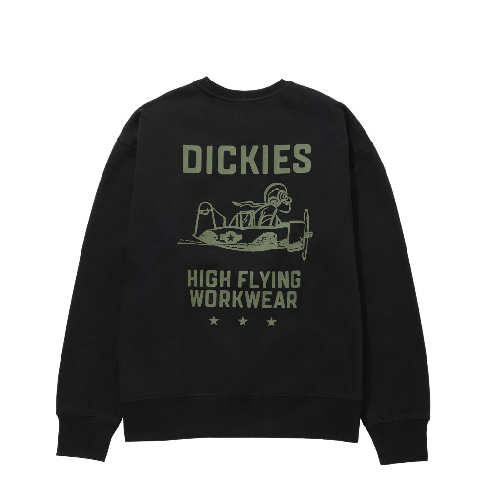 Dickies男款黑色內抓絨背部大圖案印花設計休閒大學T|DK0A868KBLK
