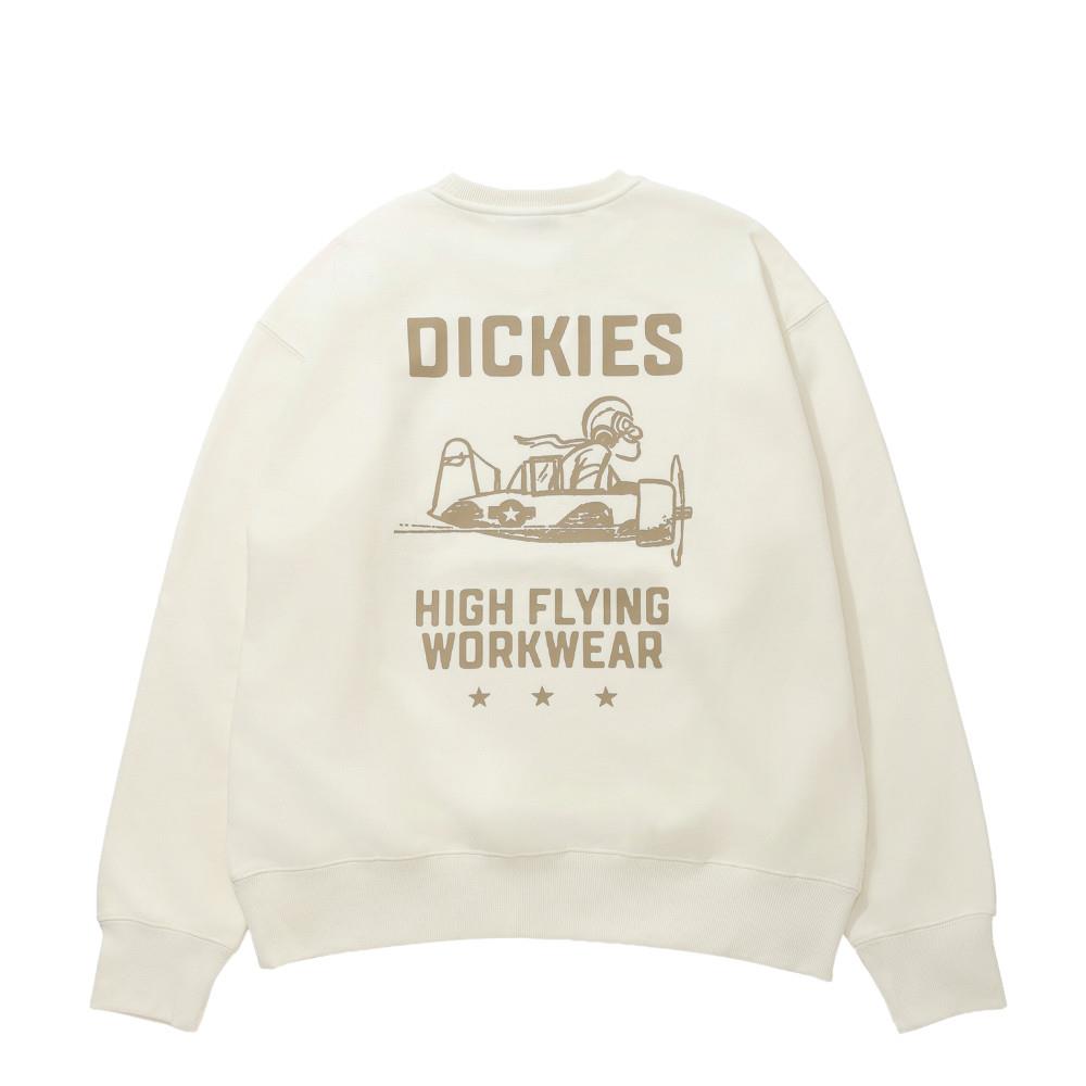 Dickies男款米白色內抓絨背部大圖案印花設計休閒大學T|DK0A868KC48