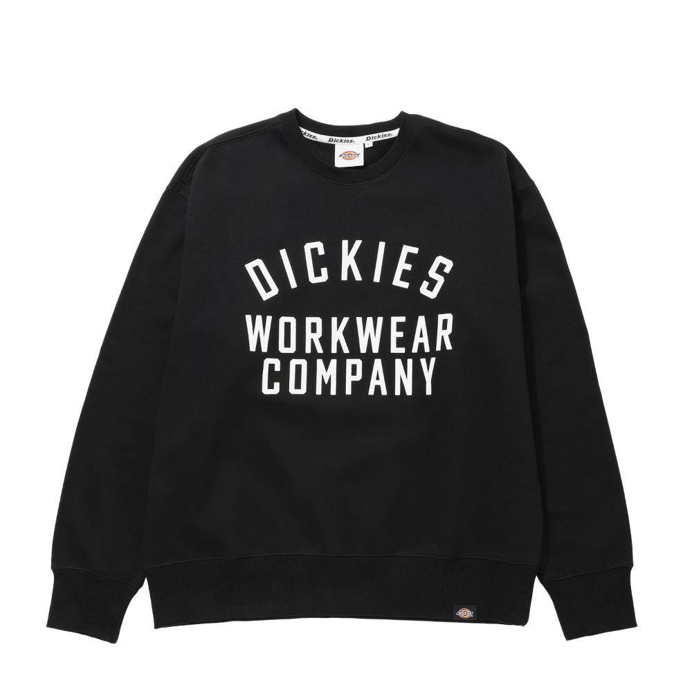 Dickies男款黑色內抓絨胸前大圖案文字印花設計休閒大學T|DK0A87C5BLK