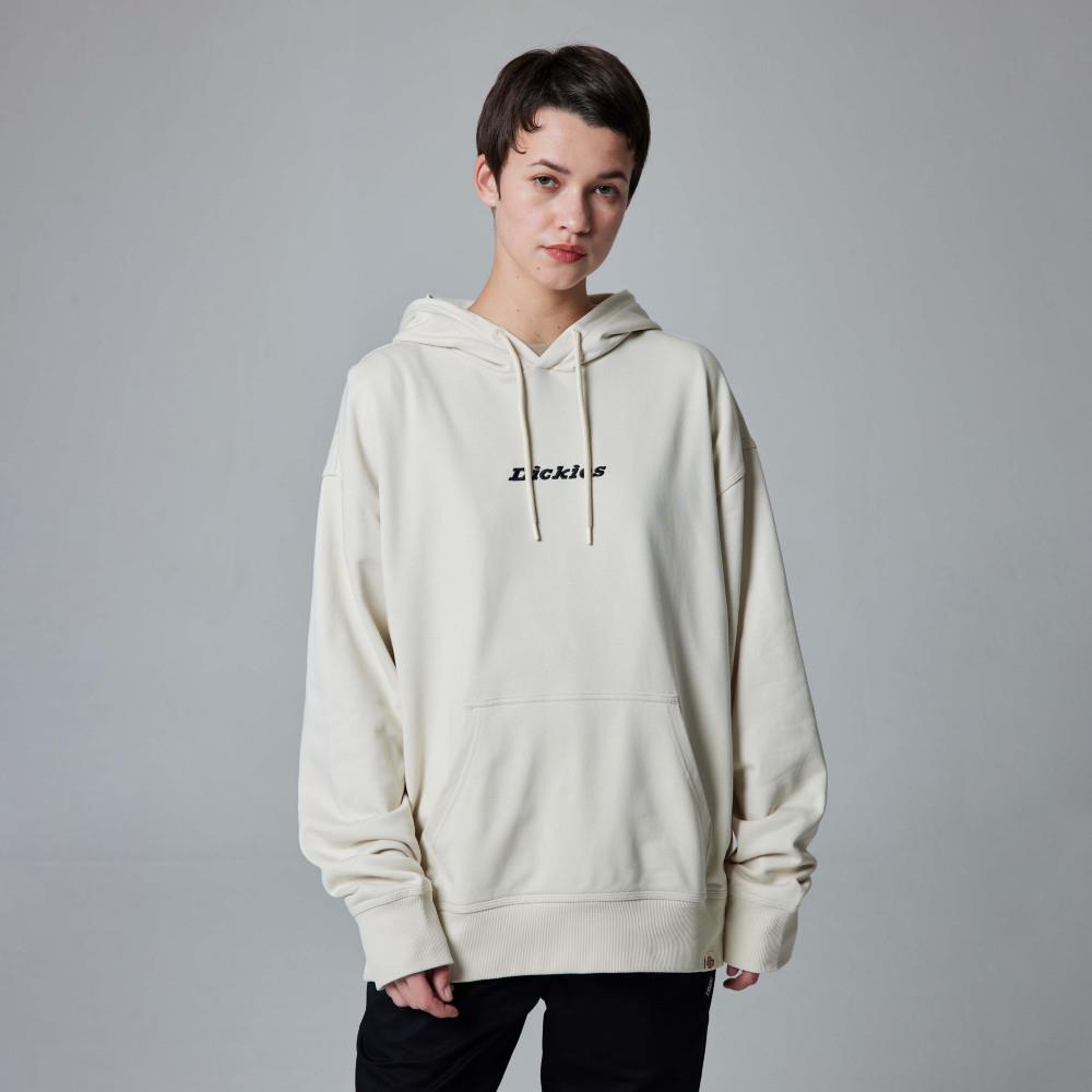 Dickies男款淺沙灰胸前簡約刺繡Logo設計寬鬆連帽大學T|DK0A87F6F90