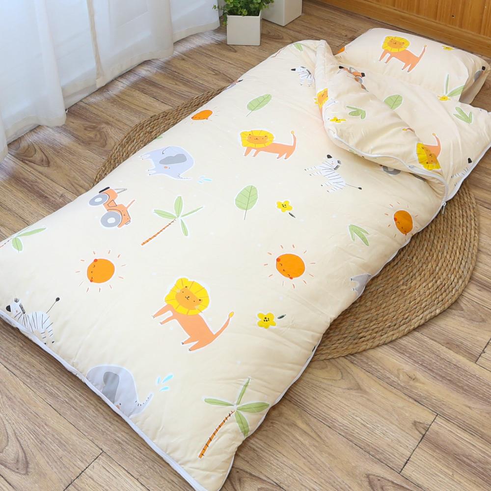 純棉COTTON系列 / 兒童冬夏兩用書包型兒童睡袋 / 叢林小獅子