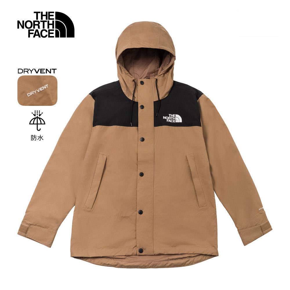 The North Face北面男款棕色DryVent防水透氣衝鋒衣｜8DGC58W